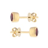 Goldsmiths 9ct Yellow Gold Garnet Birthstone Stud Earrings