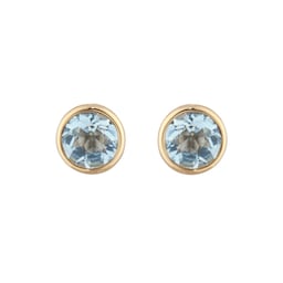 12153671 - 9ct Yellow Gold Aquamarine Birthstone Stud Earrings