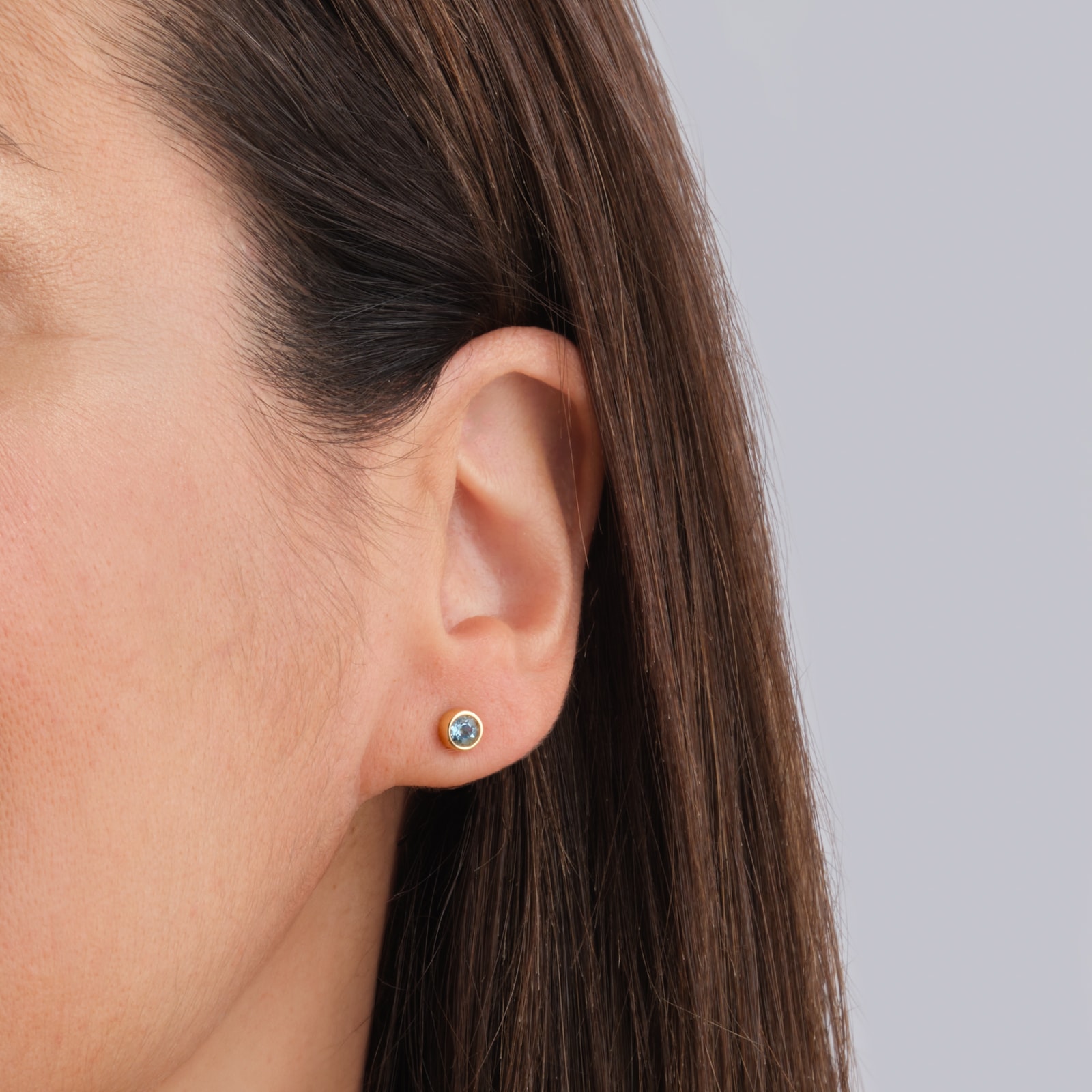 Best Luxury 
9ct Yellow Gold Aquamarine Birthstone Stud Earrings