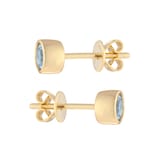 Goldsmiths 9ct Yellow Gold Aquamarine Birthstone Stud Earrings