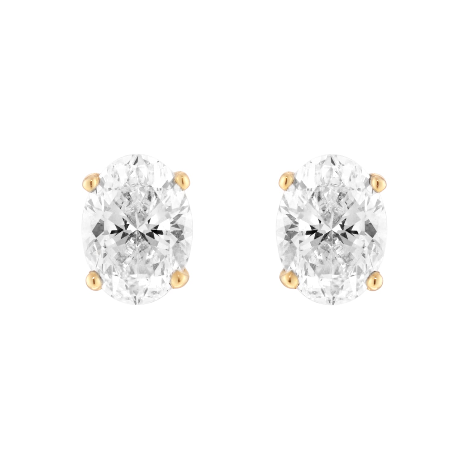 Mappin & Webb 18ct Yellow Gold 0.80cttw GIA Oval Cut Diamond Stud Earrings Mappin & Webb 18ct Yellow Gold 0.80cttw GIA Oval Cut Diamond Stud Earrings