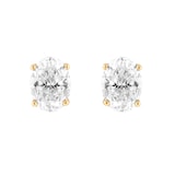 Mappin & Webb 18ct Yellow Gold 0.80cttw GIA Oval Cut Diamond Stud Earrings