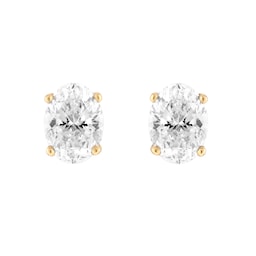 12153672 - 18ct Yellow Gold 0.80cttw GIA Oval Cut Diamond Stud Earrings