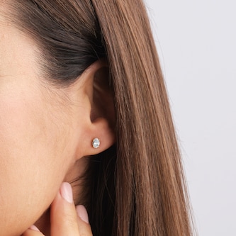 Mappin & Webb 18ct Yellow Gold 0.80cttw GIA Oval Cut Diamond Stud Earrings