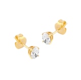 Mappin & Webb 18ct Yellow Gold 0.80cttw GIA Oval Cut Diamond Stud Earrings