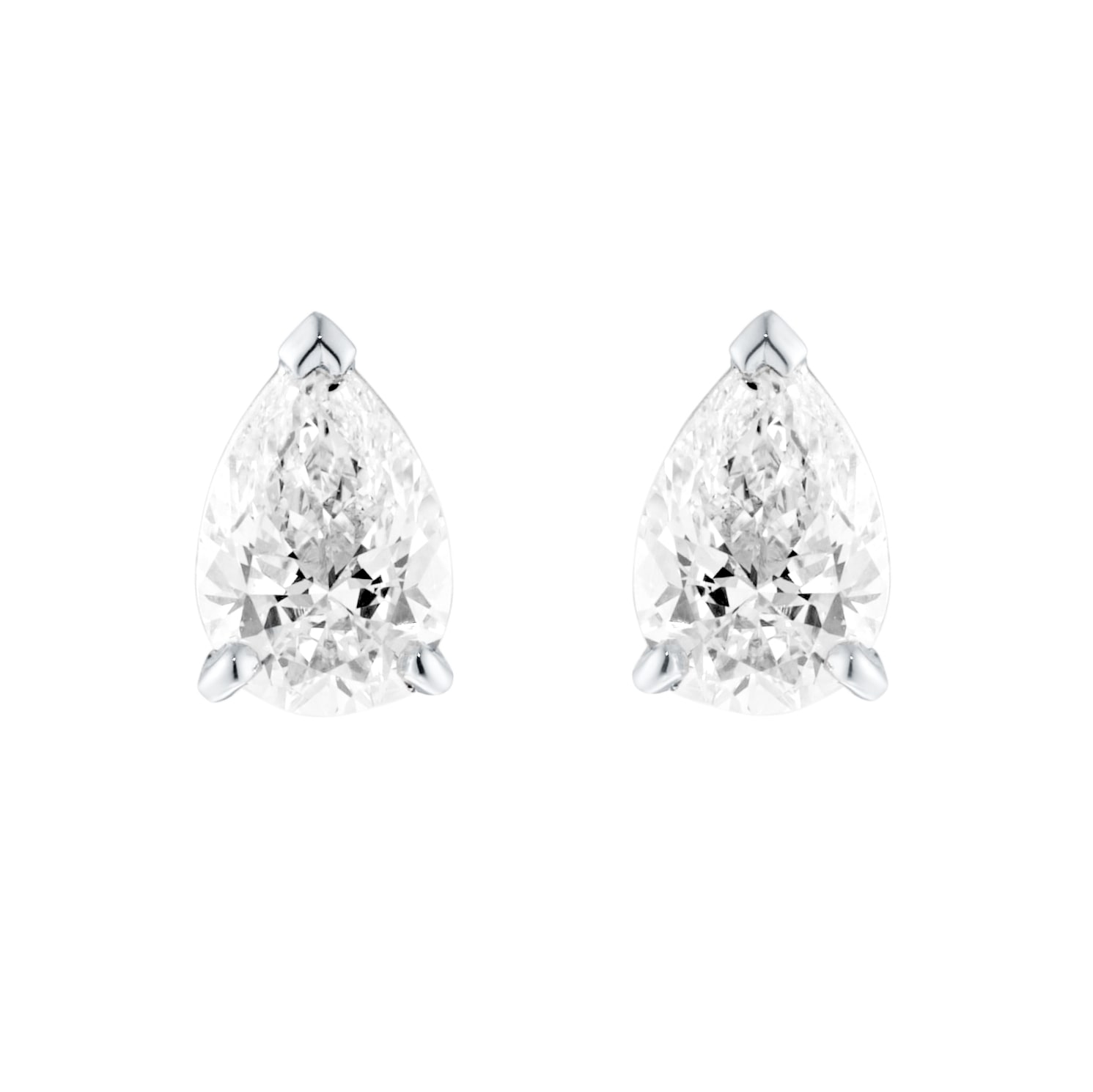 Mappin & Webb Platinum 0.80cttw GIA Pear Cut Diamond Stud Earrings