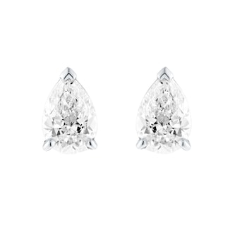 Mappin & Webb Platinum 0.80cttw GIA Pear Cut Diamond Stud Earrings