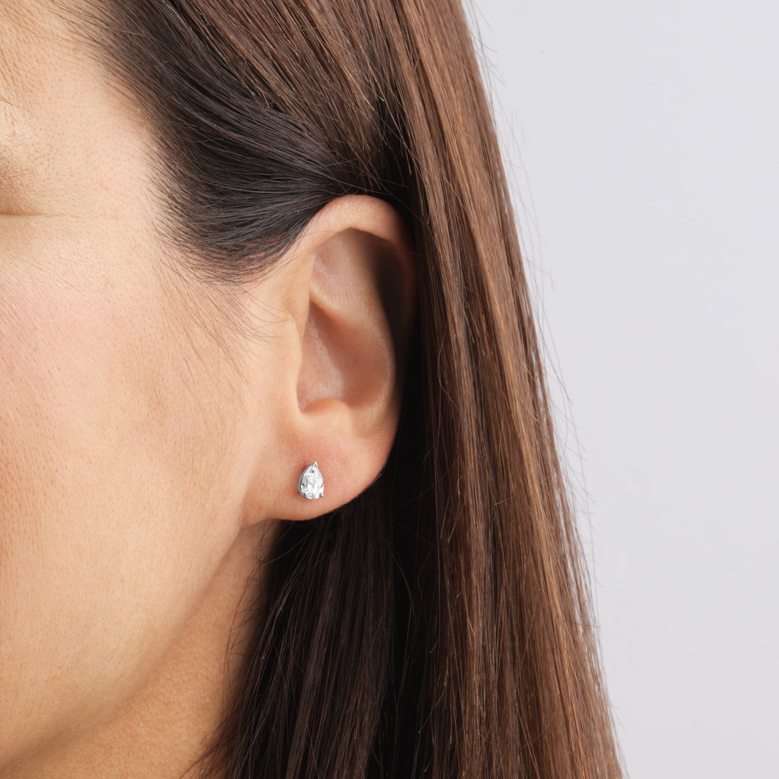 Mappin & Webb Platinum 0.80cttw GIA Pear Cut Diamond Stud Earrings