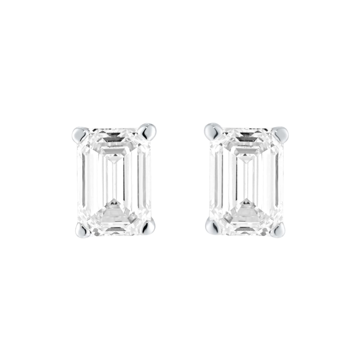 Mappin & Webb Platinum 0.80cttw GIA Emerald Cut Diamond Stud Earrings