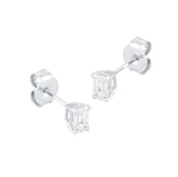 Mappin & Webb Platinum 0.80cttw GIA Emerald Cut Diamond Stud Earrings