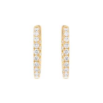 Mappin & Webb 18ct Yellow Gold 0.50cttw Diamond 15mm Hoop Earrings Mappin & Webb 18ct Yellow Gold 0.50cttw Diamond 15mm Hoop Earrings