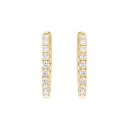 12153675 - 18ct Yellow Gold 0.50cttw Diamond 15mm Hoop Earrings