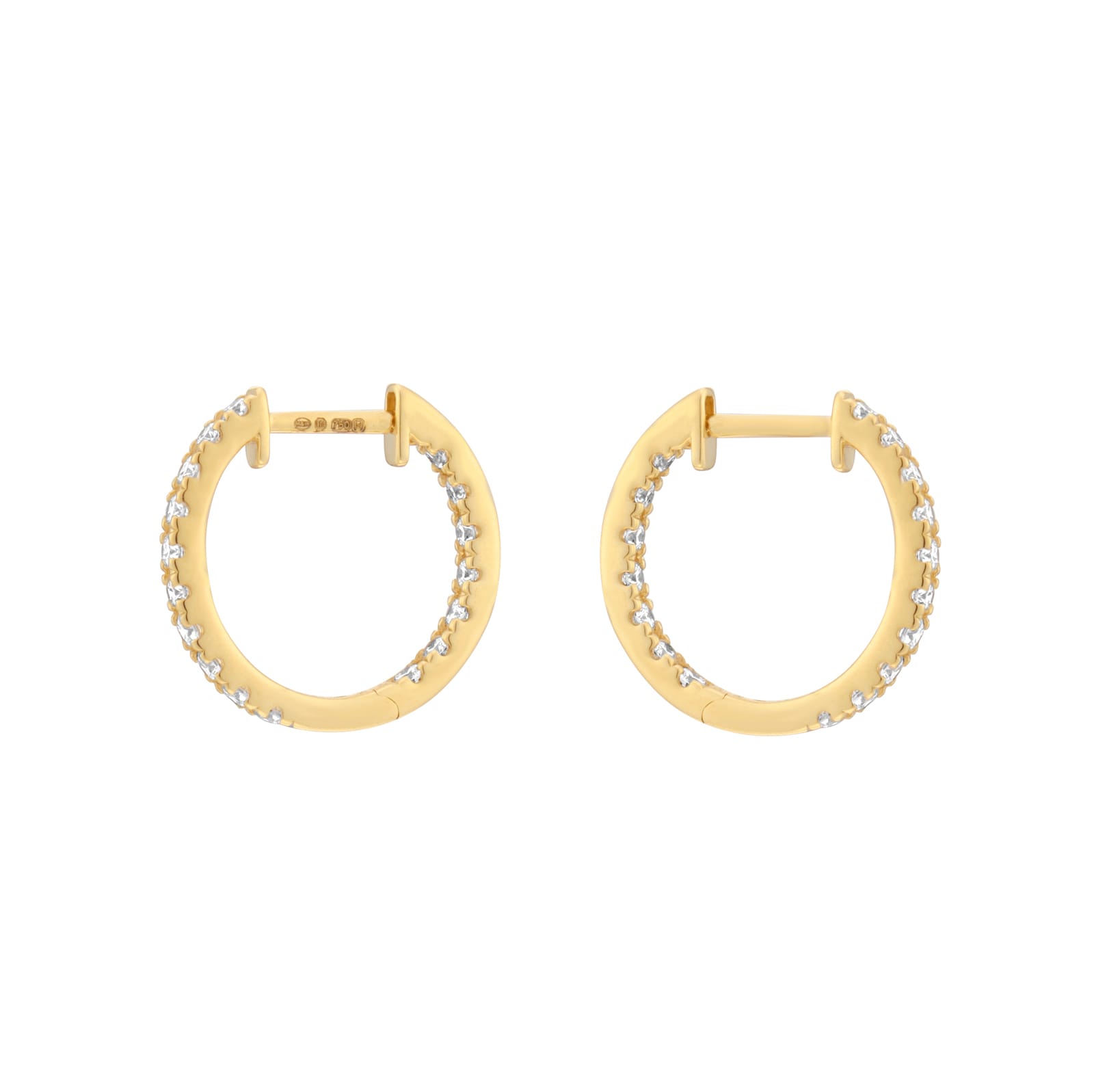 Mappin & Webb 18ct Yellow Gold 0.50cttw Diamond 15mm Hoop Earrings Mappin & Webb 18ct Yellow Gold 0.50cttw Diamond 15mm Hoop Earrings
