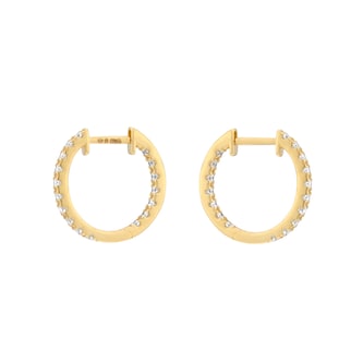 Mappin & Webb 18ct Yellow Gold 0.50cttw Diamond 15mm Hoop Earrings Mappin & Webb 18ct Yellow Gold 0.50cttw Diamond 15mm Hoop Earrings