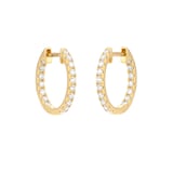 Mappin & Webb 18ct Yellow Gold 0.50cttw Diamond 15mm Hoop Earrings