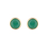 Goldsmiths 9ct Yellow Gold Emerald Birthstone Stud Earrings