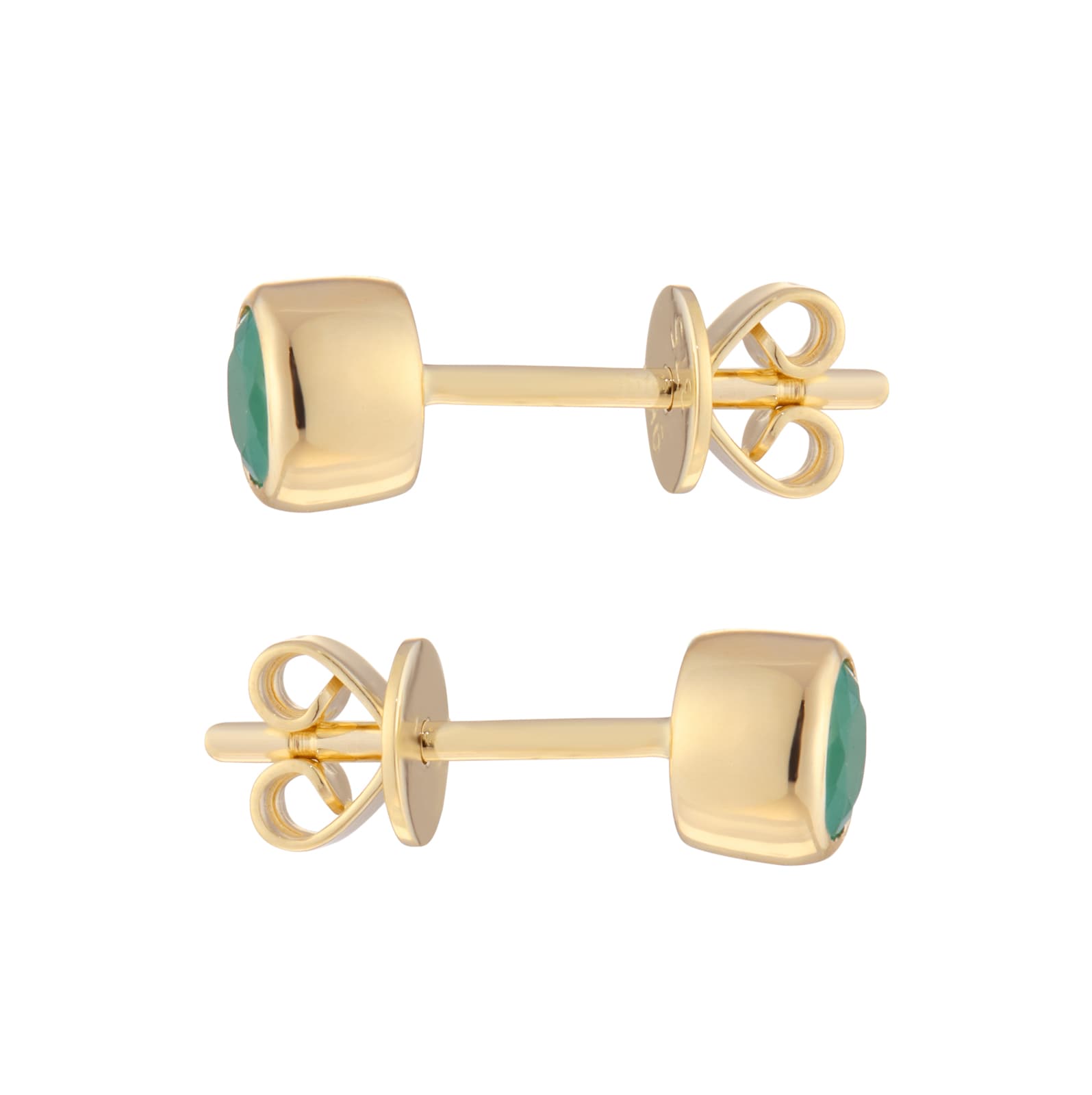 Goldsmiths 9ct Yellow Gold Emerald Birthstone Stud Earrings Goldsmiths 9ct Yellow Gold Emerald Birthstone Stud Earrings