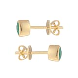 Goldsmiths 9ct Yellow Gold Emerald Birthstone Stud Earrings