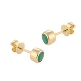 Goldsmiths 9ct Yellow Gold Emerald Birthstone Stud Earrings