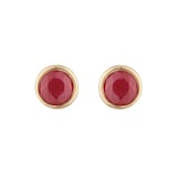 Goldsmiths 9ct Yellow Gold Ruby Birthstone Stud Earrings