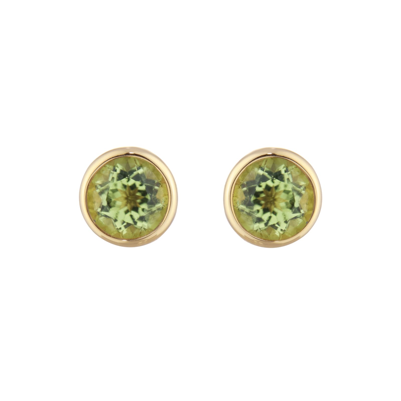 Goldsmiths 9ct Yellow Gold Peridot Birthstone Stud Earrings Goldsmiths 9ct Yellow Gold Peridot Birthstone Stud Earrings