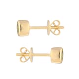 Goldsmiths 9ct Yellow Gold Peridot Birthstone Stud Earrings