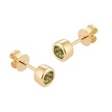 Goldsmiths 9ct Yellow Gold Peridot Birthstone Stud Earrings