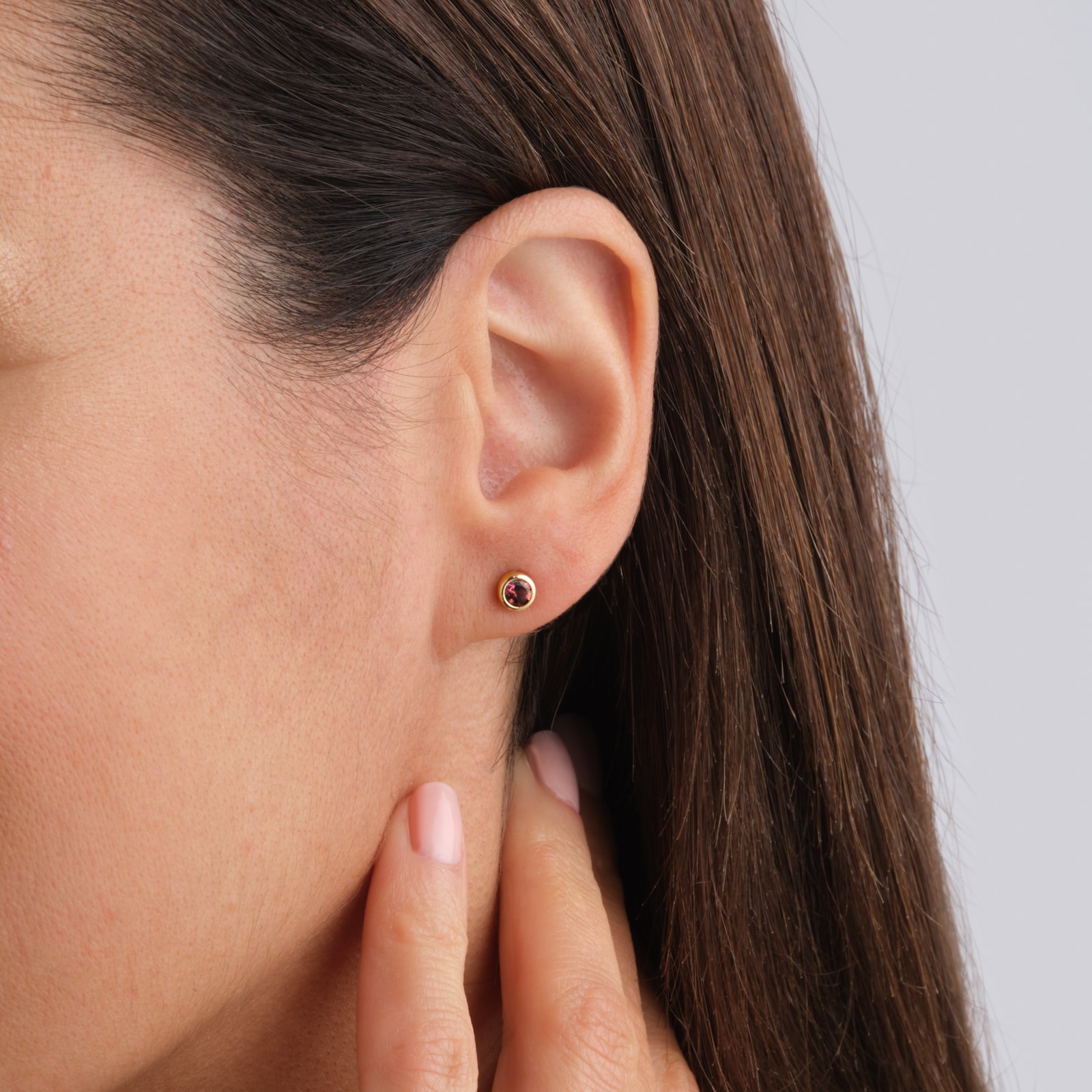 Best Luxury 
9ct Yellow Gold Pink Tourmaline Birthstone Stud Earrings