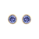 Goldsmiths 9ct Yellow Gold Tanzanite Birthstone Stud Earrings