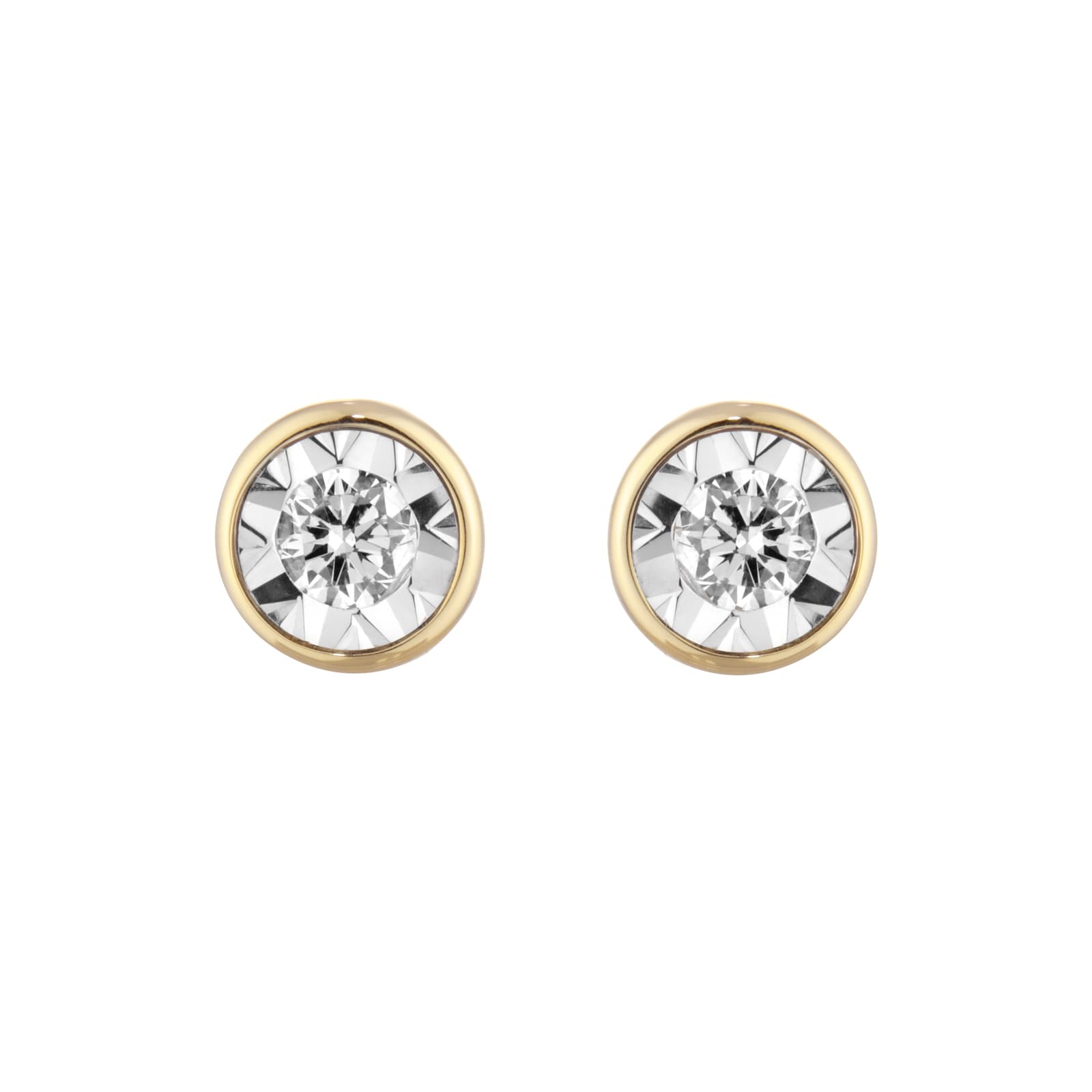 Goldsmiths 9ct Yellow Gold 0.16cttw Diamond Birthstone Stud Earrings Goldsmiths 9ct Yellow Gold 0.16cttw Diamond Birthstone Stud Earrings