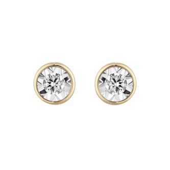 Goldsmiths 9ct Yellow Gold 0.16cttw Diamond Birthstone Stud Earrings Goldsmiths 9ct Yellow Gold 0.16cttw Diamond Birthstone Stud Earrings