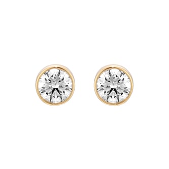 Mappin & Webb 14ct Yellow Gold 0.60cttw GIA Diamond Bezel Stud Earrings Mappin & Webb 14ct Yellow Gold 0.60cttw GIA Diamond Bezel Stud Earrings