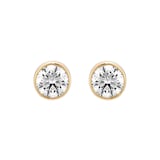 Mappin & Webb 14ct Yellow Gold 0.60cttw GIA Diamond Bezel Stud Earrings