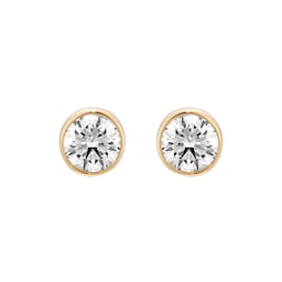 12153686 - 14ct Yellow Gold 0.60cttw GIA Diamond Bezel Stud Earrings
