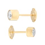 Mappin & Webb 14ct Yellow Gold 0.60cttw GIA Diamond Bezel Stud Earrings