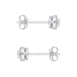 Goldsmiths 9ct White Gold 0.25cttw Oval Halo Diamond Stud Earrings