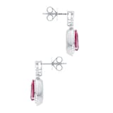 Mappin & Webb 18ct White Gold Pear Cut Pink Tourmaline & 0.50cttw Diamond Earrings