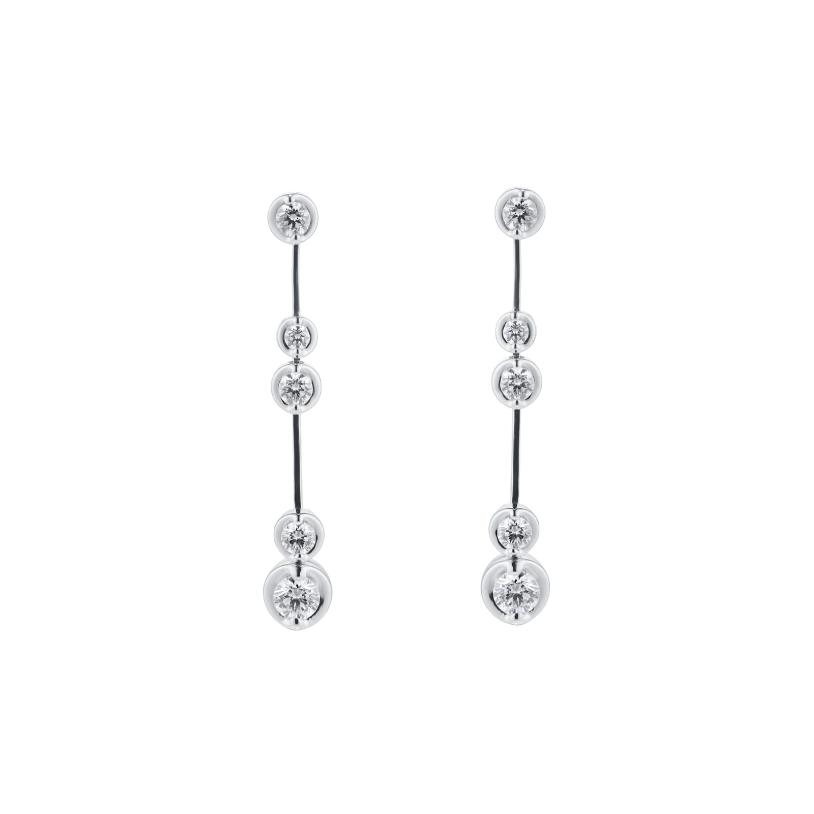 Mappin & Webb 18ct White Gold 0.60cttw Diamond Bezel Drop Earrings Mappin & Webb 18ct White Gold 0.60cttw Diamond Bezel Drop Earrings