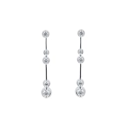 12153691 - 18ct White Gold 0.60cttw Diamond Bezel Drop Earrings