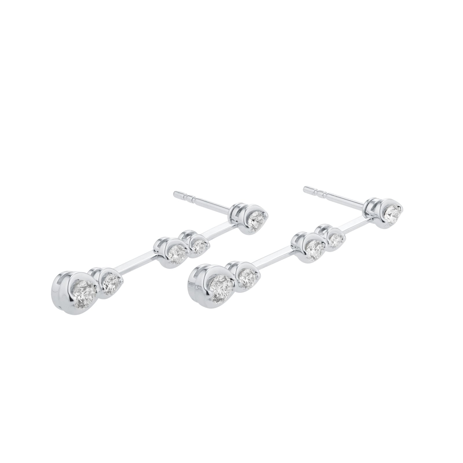 Mappin & Webb 18ct White Gold 0.60cttw Diamond Bezel Drop Earrings Mappin & Webb 18ct White Gold 0.60cttw Diamond Bezel Drop Earrings