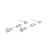 Mappin & Webb 18ct White Gold 0.60cttw Diamond Bezel Drop Earrings