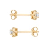 Goldsmiths 9ct Yellow Gold 0.25cttw Oval Halo Diamond Stud Earrings