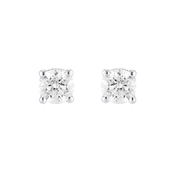 12153697 - 9ct White Gold 0.60cttw Brilliant Cut Solitaire Stud Earrings