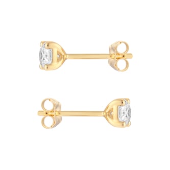 Goldsmiths 9ct Yellow Gold 0.60cttw Brilliant Cut Solitaire Stud Earrings Goldsmiths 9ct Yellow Gold 0.60cttw Brilliant Cut Solitaire Stud Earrings