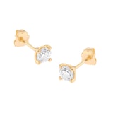 Goldsmiths 9ct Yellow Gold 0.60cttw Brilliant Cut Solitaire Stud Earrings