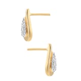 Goldsmiths 9ct Yellow Gold 0.25cttw Pear Cluster Diamond Wave Stud Earrings