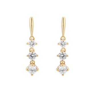 Goldsmiths 9ct Yellow Gold 0.50cttw Diamond Triple Drop Earrings Goldsmiths 9ct Yellow Gold 0.50cttw Diamond Triple Drop Earrings