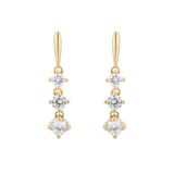 Goldsmiths 9ct Yellow Gold 0.50cttw Diamond Triple Drop Earrings