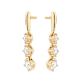 Goldsmiths 9ct Yellow Gold 0.50cttw Diamond Triple Drop Earrings