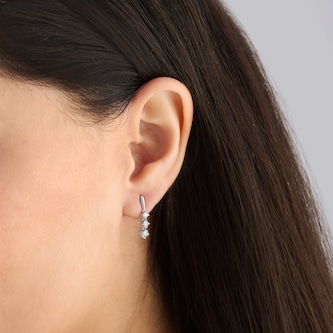 Goldsmiths 9ct White Gold 0.50cttw Diamond Triple Drop Earrings